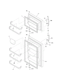 Door parts for Kenmore Refrigerator 253.3111330F (2533111330F, 253 3111330F) from AppliancePartsPros.com