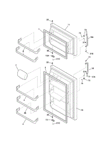 Door parts for Kenmore Refrigerator 253.31125302 (25331125302, 253 31125302) from AppliancePartsPros.com