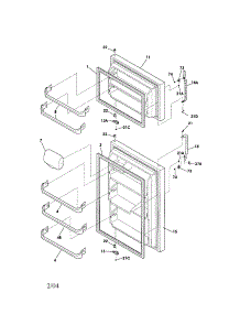 Door parts for Kenmore Refrigerator 253.31133303 (25331133303, 253 31133303) from AppliancePartsPros.com