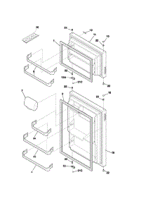 Doors parts for Kenmore Refrigerator 253.31424102 (25331424102, 253 31424102) from AppliancePartsPros.com