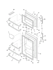 Door parts for Kenmore Refrigerator 253.31434102 (25331434102, 253 31434102) from AppliancePartsPros.com