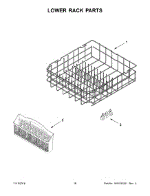 Lower Rack Parts parts for Kenmore Dishwasher 665.13229N413 (66513229N413, 665 13229N413) from AppliancePartsPros.com