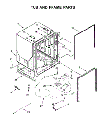 Tub And Frame Parts parts for Kenmore Dishwasher 665.13229N414 (66513229N414, 665 13229N414) from AppliancePartsPros.com