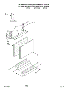 Door And Panel Parts parts for Kenmore Dishwasher 665.13233K700 (66513233K700, 665 13233K700) from AppliancePartsPros.com