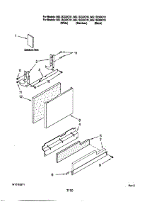 Door And Panel parts for Kenmore Dishwasher 665.13233K701 (66513233K701, 665 13233K701) from AppliancePartsPros.com