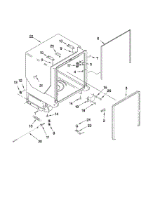 Tub And Frame Parts parts for Kenmore Dishwasher 665.13243K900 (66513243K900, 665 13243K900) from AppliancePartsPros.com