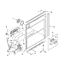 Inner Door Parts parts for Kenmore Dishwasher 665.13249K901 (66513249K901, 665 13249K901) from AppliancePartsPros.com