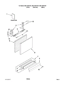Door And Panel Parts parts for Kenmore Dishwasher 665.13249K901 (66513249K901, 665 13249K901) from AppliancePartsPros.com