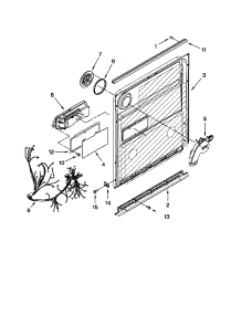 Inner Door Parts parts for Kenmore Dishwasher 665.13252K110 (66513252K110, 665 13252K110) from AppliancePartsPros.com