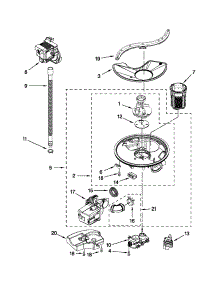 Pump And Motor Parts parts for Kenmore Dishwasher 665.13252K110 (66513252K110, 665 13252K110) from AppliancePartsPros.com