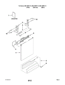 Door And Panel Parts parts for Kenmore Dishwasher 665.13252K113 (66513252K113, 665 13252K113) from AppliancePartsPros.com