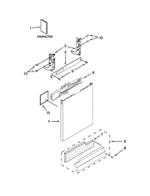 Door And Panel Parts parts for Kenmore Dishwasher 665.13252K115 (66513252K115, 665 13252K115) from AppliancePartsPros.com