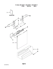 Door And Panel Parts parts for Kenmore Dishwasher 665.13255K111 (66513255K111, 665 13255K111) from AppliancePartsPros.com