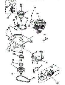 Motor And Pump parts for Kenmore Washer 110.94518401 (11094518401, 110 94518401) from AppliancePartsPros.com