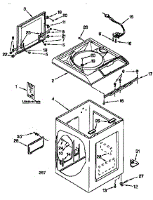 Top And Cabinet parts for Kenmore Washer 110.94572401 (11094572401, 110 94572401) from AppliancePartsPros.com