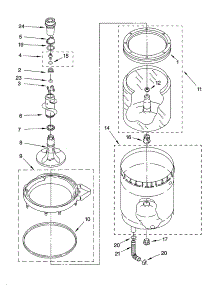 Agitator, Basket And Tub Parts parts for Kenmore Washer Dryer Combo 110.94762300 (11094762300, 110 94762300) from AppliancePartsPros.com