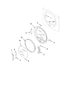 Door Parts parts for Kenmore Dryer 110.94821300 (11094821300, 110 94821300) from AppliancePartsPros.com