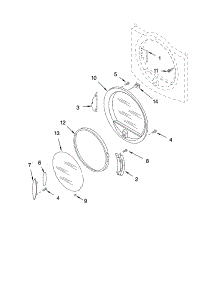 Door Parts parts for Kenmore Dryer 110.94821301 (11094821301, 110 94821301) from AppliancePartsPros.com