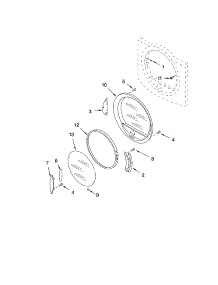 Door parts for Kenmore Dryer 110.94836200 (11094836200, 110 94836200) from AppliancePartsPros.com