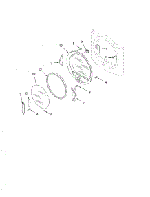 Door parts for Kenmore Dryer 110.94836202 (11094836202, 110 94836202) from AppliancePartsPros.com