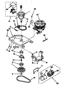Gearcase, Motor And Pump parts for Kenmore Washer 110.94872400 (11094872400, 110 94872400) from AppliancePartsPros.com