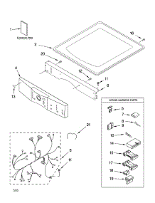 Top And Console Parts parts for Kenmore Dryer 110.95088401 (11095088401, 110 95088401) from AppliancePartsPros.com