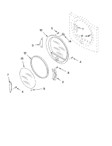 Door Parts parts for Kenmore Dryer 110.95091400 (11095091400, 110 95091400) from AppliancePartsPros.com