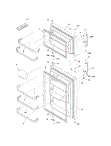 Door parts for Kenmore Refrigerator 253.60754401 (25360754401, 253 60754401) from AppliancePartsPros.com
