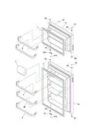 Door parts for Kenmore Refrigerator 253.60804404 (25360804404, 253 60804404) from AppliancePartsPros.com