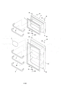 Door parts for Kenmore Refrigerator 253.60807408 (25360807408, 253 60807408) from AppliancePartsPros.com