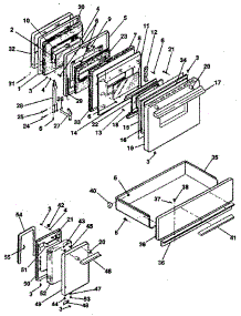 Doors / Latch & Drawer Asm parts for Kenmore Range 628.9468890 (6289468890, 628 9468890) from AppliancePartsPros.com