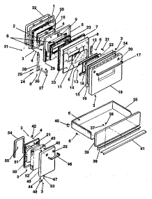 Doors, Latch Mechanism And Drawer Assemblies. parts for Kenmore Range 628.9468891 (6289468891, 628 9468891) from AppliancePartsPros.com