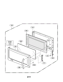 Door Parts parts for Kenmore Microwave 721.80829500 (72180829500, 721 80829500) from AppliancePartsPros.com