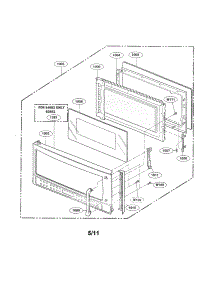 Door Parts parts for Kenmore Microwave 721.80864400 (72180864400, 721 80864400) from AppliancePartsPros.com