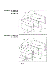 Door parts for Kenmore Microwave 721.81043700 (72181043700, 721 81043700) from AppliancePartsPros.com