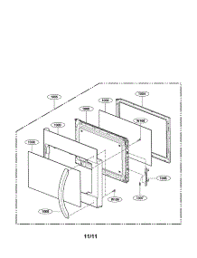 Door Parts parts for Kenmore Microwave 721.85033111 (72185033111, 721 85033111) from AppliancePartsPros.com