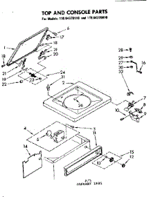 Top And Console Parts parts for Kenmore Washer 110.84370810 (11084370810, 110 84370810) from AppliancePartsPros.com