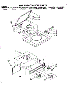 Top And Console Parts parts for Kenmore Washer 110.84390600 (11084390600, 110 84390600) from AppliancePartsPros.com