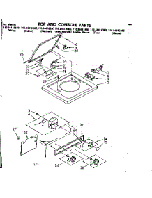 Top And Console Parts parts for Kenmore Washer 110.84416300 (11084416300, 110 84416300) from AppliancePartsPros.com
