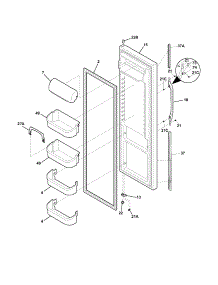 Refrigerator Door parts for Kenmore Refrigerator 253.56519400 (25356519400, 253 56519400) from AppliancePartsPros.com