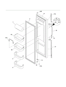 Refrigerator Door parts for Kenmore Refrigerator 253.56524403 (25356524403, 253 56524403) from AppliancePartsPros.com