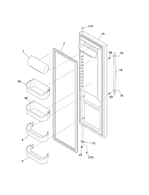 Refrigerator Door parts for Kenmore Refrigerator 253.56772600 (25356772600, 253 56772600) from AppliancePartsPros.com