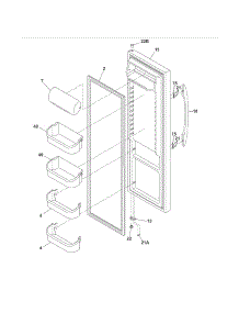 Refrigerator Door parts for Kenmore Refrigerator 253.56943600 (25356943600, 253 56943600) from AppliancePartsPros.com