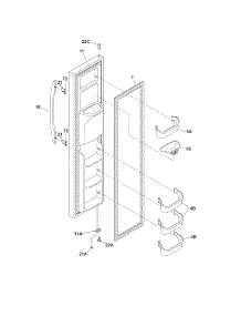 Freezer Door parts for Kenmore Refrigerator 253.56953602 (25356953602, 253 56953602) from AppliancePartsPros.com