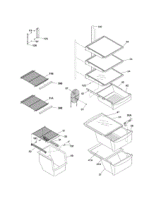 Shelves parts for Kenmore Refrigerator 253.57184600 (25357184600, 253 57184600) from AppliancePartsPros.com