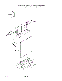 Door And Panel Parts parts for Kenmore Dishwasher 665.13263K111 (66513263K111, 665 13263K111) from AppliancePartsPros.com
