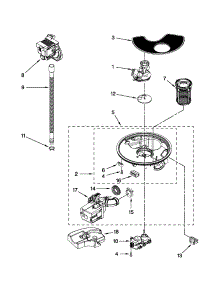 Pump And Motor Parts parts for Kenmore Dishwasher 665.13272K110 (66513272K110, 665 13272K110) from AppliancePartsPros.com