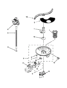 Pump, Washarm And Motor Parts parts for Kenmore Dishwasher 665.13272K112 (66513272K112, 665 13272K112) from AppliancePartsPros.com