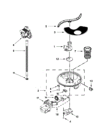 Pump, Washarm And Motor Parts parts for Kenmore Dishwasher 665.13272K116 (66513272K116, 665 13272K116) from AppliancePartsPros.com