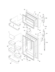 Door parts for Kenmore Refrigerator 253.74862406 (25374862406, 253 74862406) from AppliancePartsPros.com